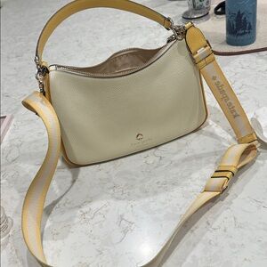 Kate Spade Cream and Yellow Shoulder Bag